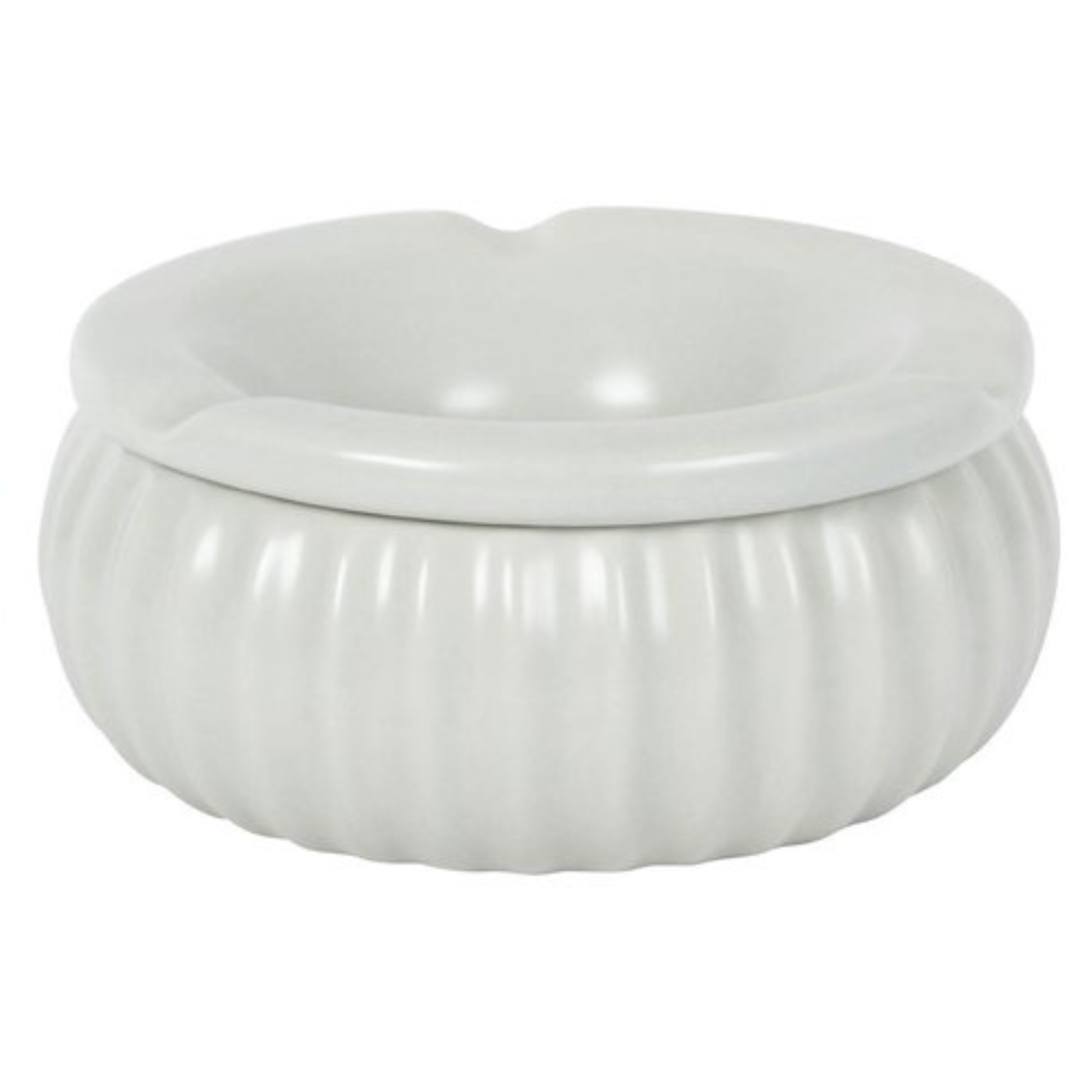 keramische asbak wit crème